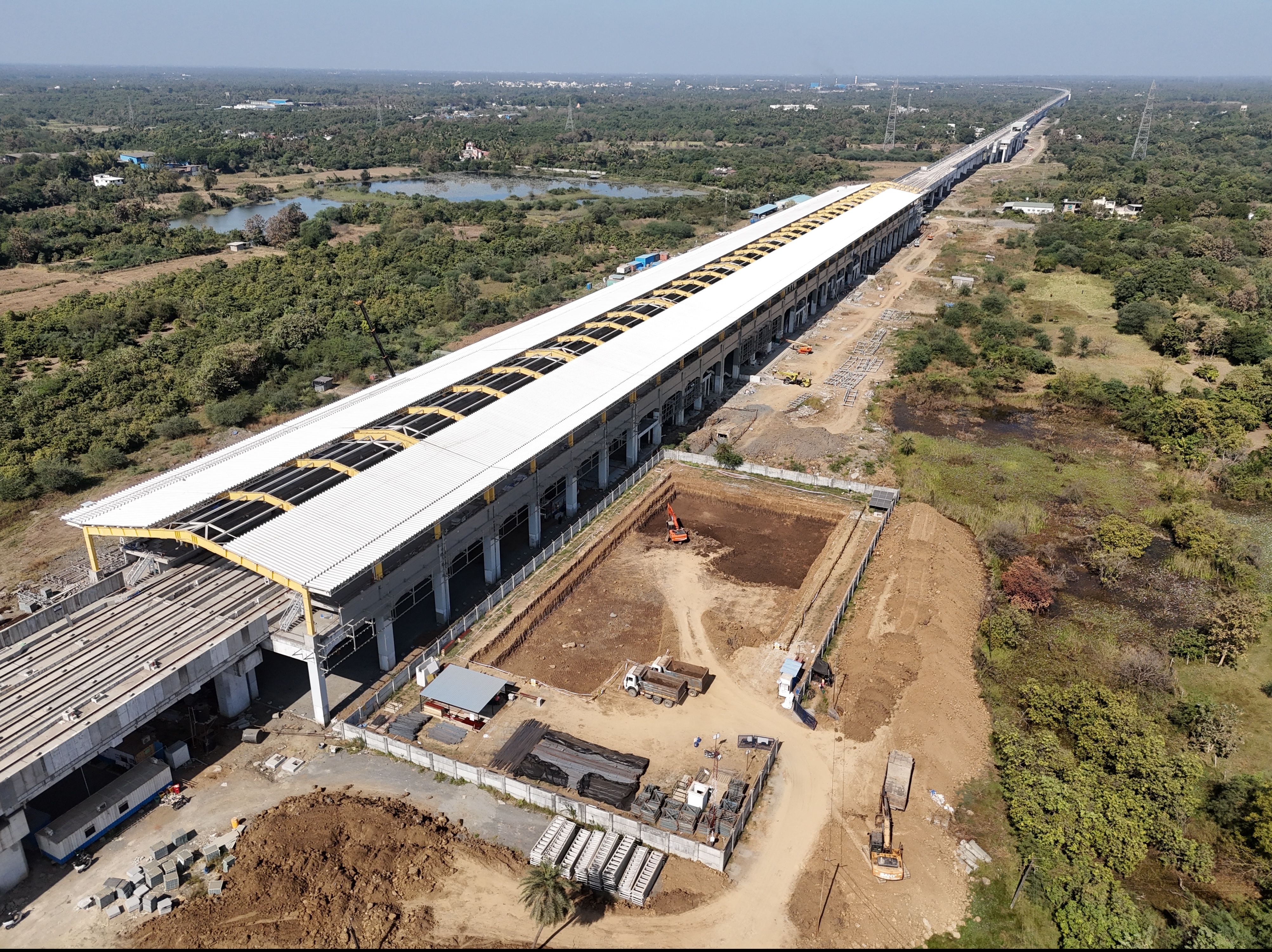 Work in progress at Bilimora Bullet Train station for Mumbai-Ahmedabad Bullet Train project